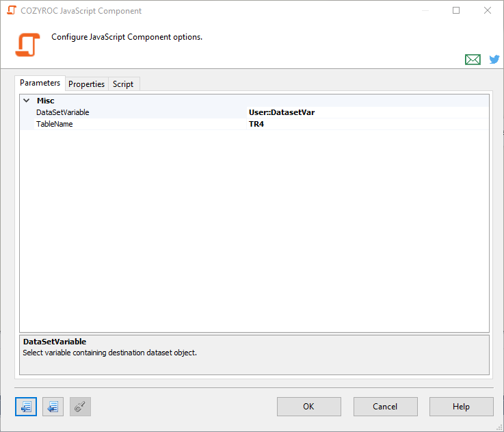 Parameters tab