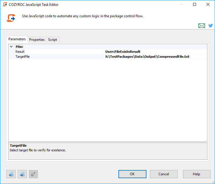 Parameters tab