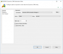 Destination dialog